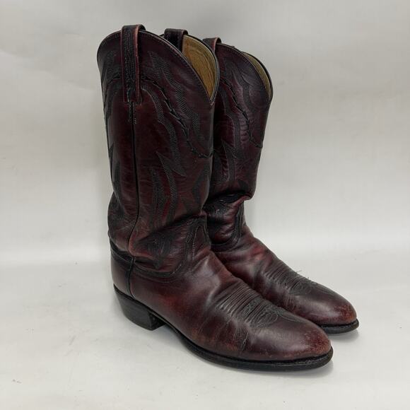 Lucchese 2000 Leather Roper Cowboy Boots “Black Cherry” main image 12